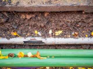underground downspout installation
